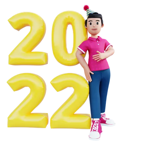 Feliz Ano Novo 2022  3D Illustration