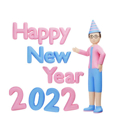 Feliz Ano Novo 2022  3D Illustration