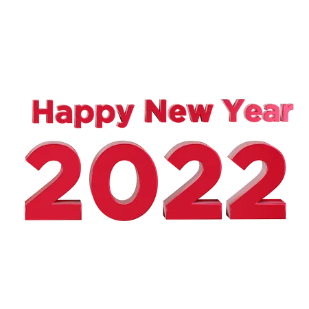 Feliz Ano Novo 2022  3D Illustration