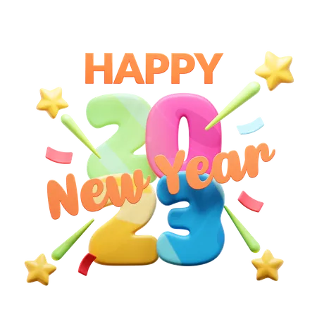 Feliz Ano Novo 2023  3D Icon