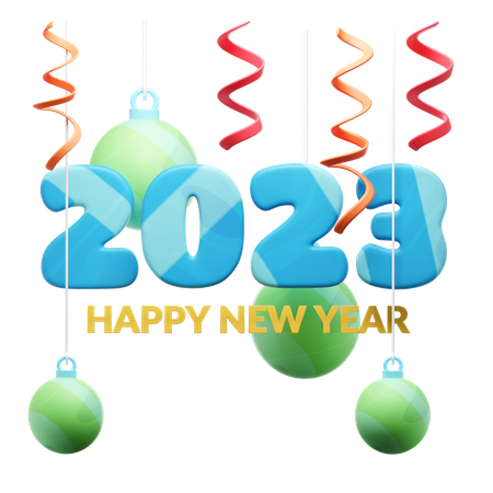 Decoração de Feliz Ano Novo 2023  3D Icon