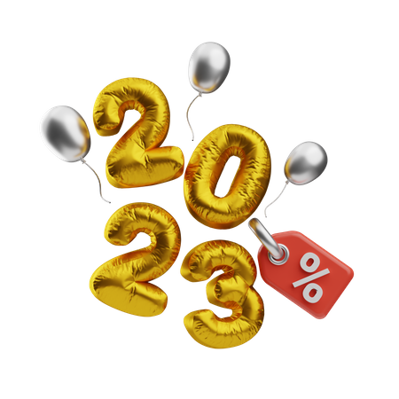 Feliz ano novo 2023 desconto  3D Icon