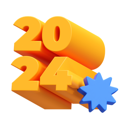 Feliz Ano Novo 2024  3D Icon