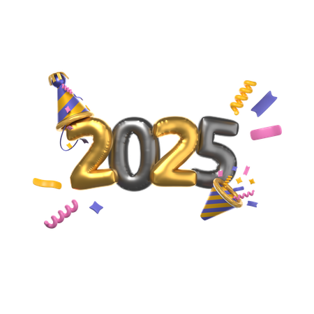 Feliz ano novo 2025  3D Icon