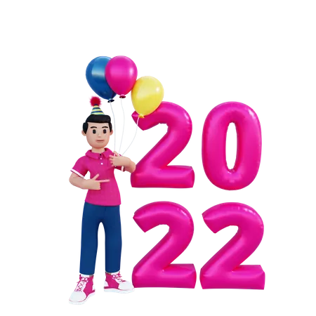 Feliz año nuevo 2022  3D Illustration