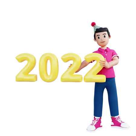 Feliz año nuevo 2022  3D Illustration