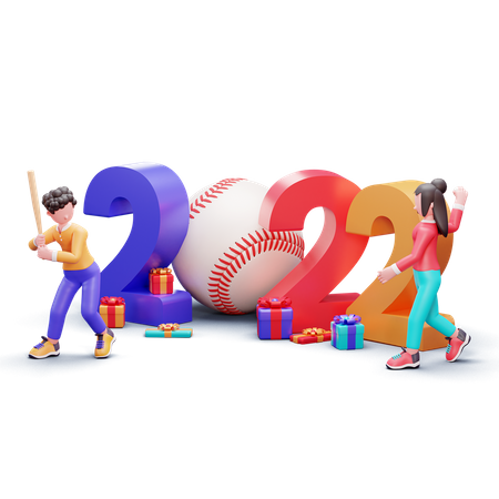 Feliz año nuevo 2022  3D Illustration