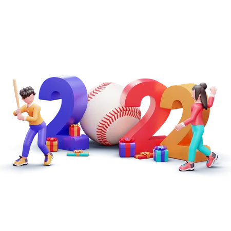 Feliz año nuevo 2022  3D Illustration