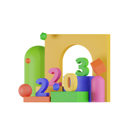 Feliz año nuevo 2023  3D Icon