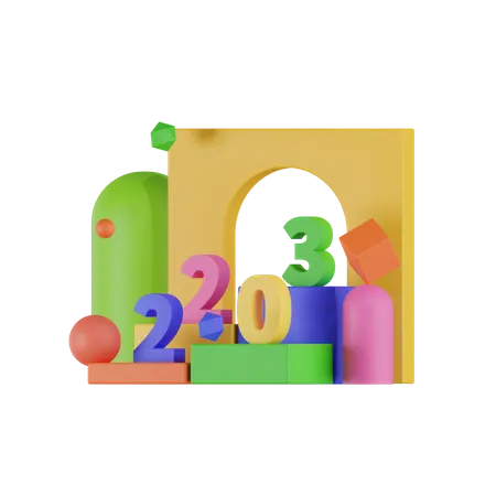 Feliz año nuevo 2023  3D Icon