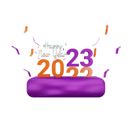 Feliz año nuevo 2023  3D Icon