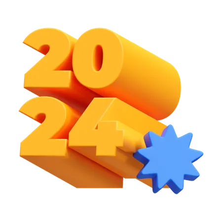 Feliz año nuevo 2024  3D Icon
