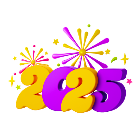 Feliz año nuevo 2025  3D Icon