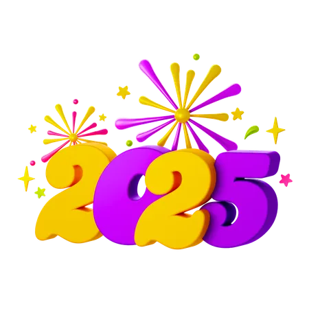 Feliz año nuevo 2025  3D Icon