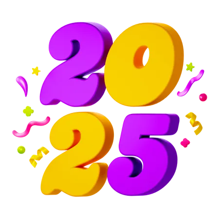 Feliz año nuevo 2025  3D Icon