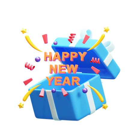 Feliz año nuevo fuera de la caja  3D Icon