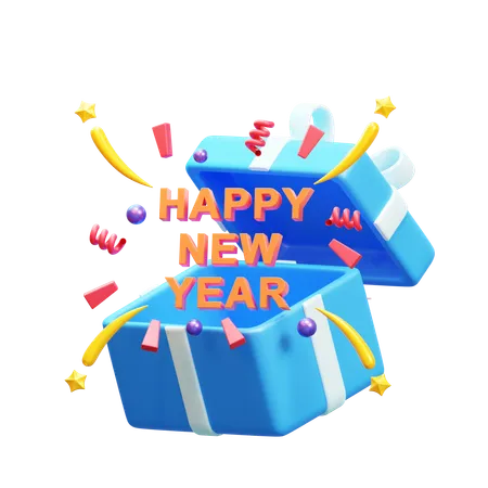 Feliz año nuevo fuera de la caja  3D Icon