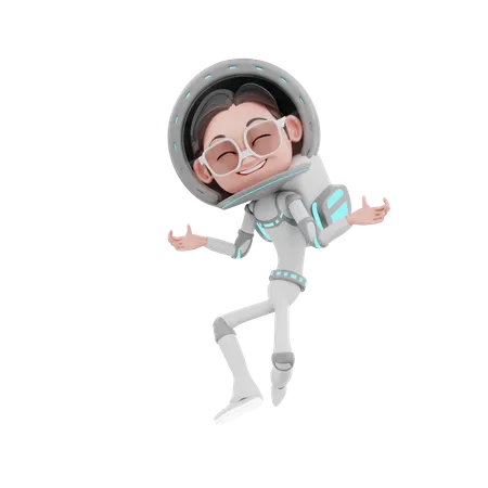 Feliz astronauta  3D Illustration