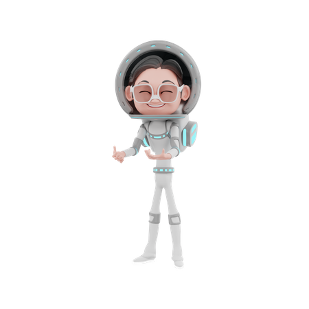 Feliz astronauta en el espacio  3D Illustration