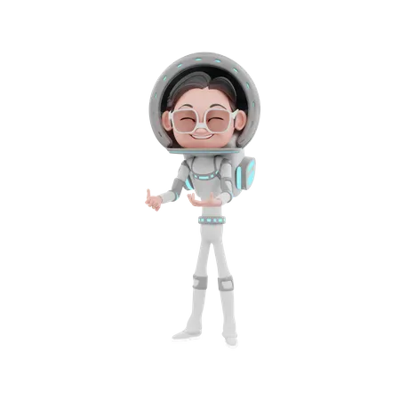 Feliz astronauta no espaço  3D Illustration
