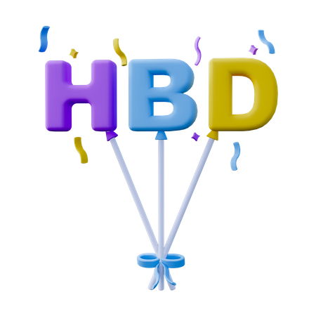 Globos de feliz cumpleaños  3D Icon