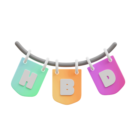Cartel de feliz cumpleaños  3D Icon