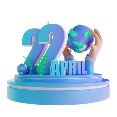 Feliz Dia da Terra  3D Illustration