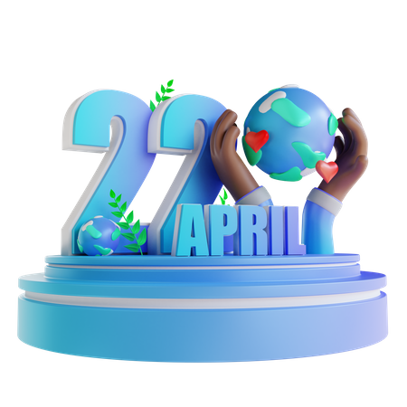 Feliz Dia da Terra  3D Illustration