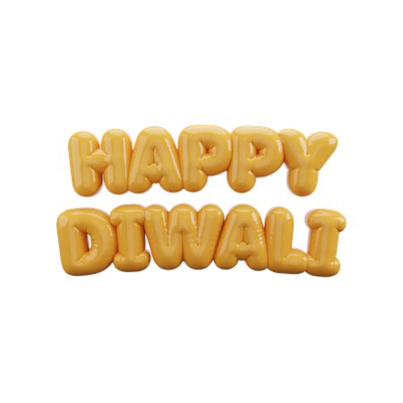 Letras de balão de bolha feliz Diwali  3D Icon