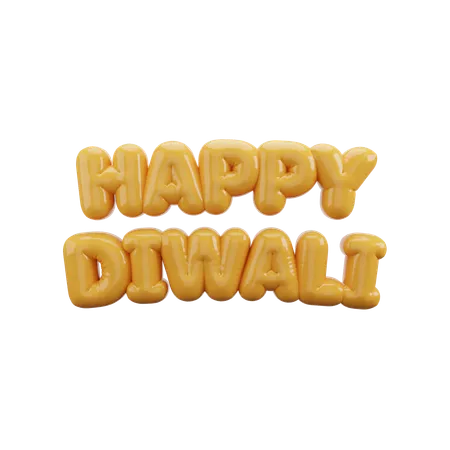 Letras de balão de bolha feliz Diwali  3D Icon