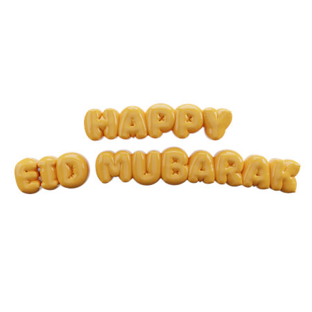 Letras de globos de burbujas con feliz Eid Mubarak  3D Icon