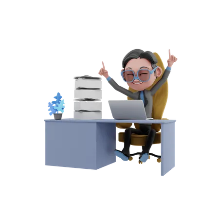 Feliz empresario  3D Illustration