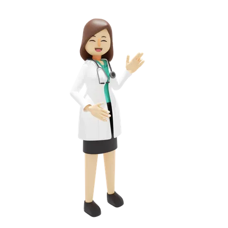 Médica feliz sorrindo  3D Illustration