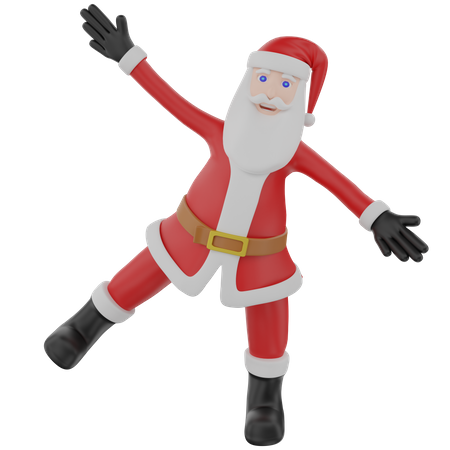 Feliz papa noel bailando  3D Illustration