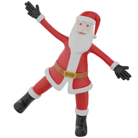 Feliz papa noel bailando  3D Illustration