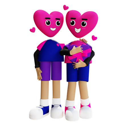 Feliz pareja en san valentín  3D Icon