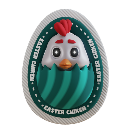 Ovo de páscoa de galinha  3D Icon