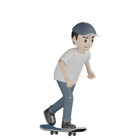 Patinador feliz patinando  3D Illustration
