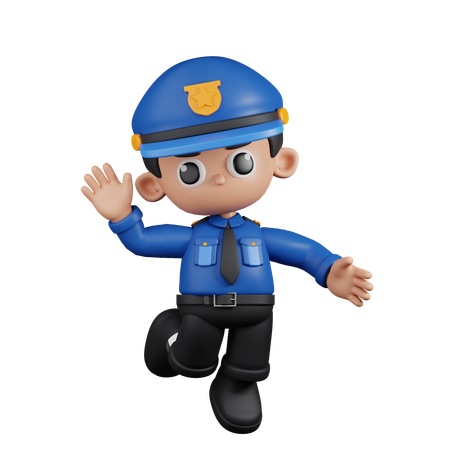 Policial feliz  3D Illustration