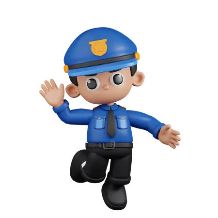 Policial feliz  3D Illustration