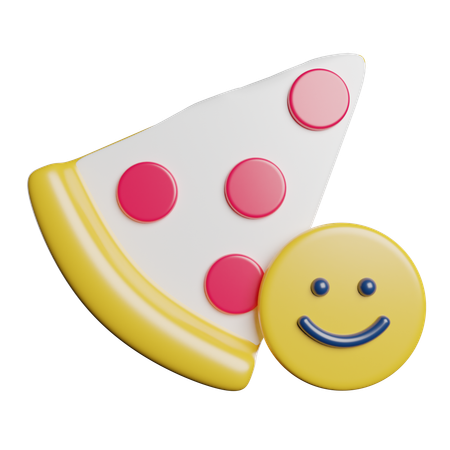 Feliz por la pizza  3D Icon