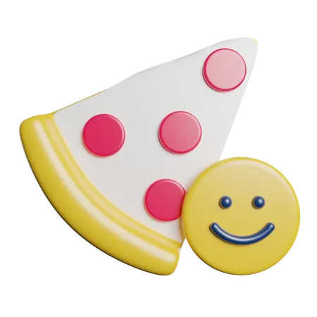 Feliz por la pizza  3D Icon