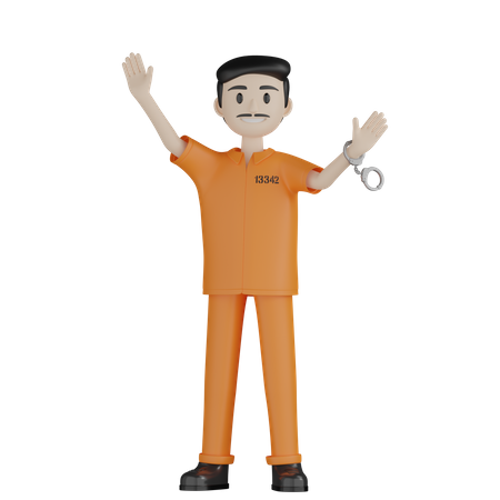 Feliz prisioneiro libertado  3D Icon