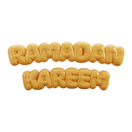 Letras de globos de burbujas para desear feliz Ramadán Kareem  3D Icon