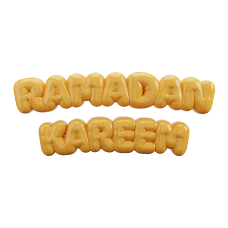 Letras de globos de burbujas para desear feliz Ramadán Kareem  3D Icon