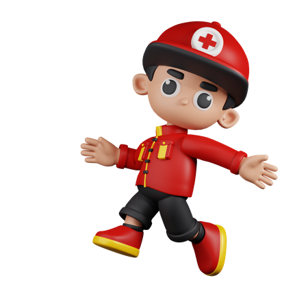 Feliz salto paramédico  3D Icon