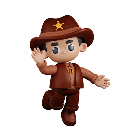 Feliz sheriff  3D Illustration