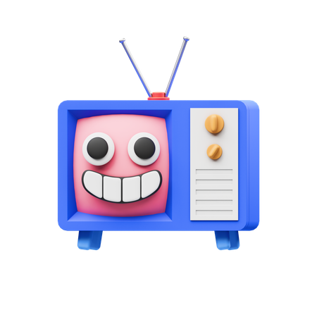 Televisión feliz  3D Icon