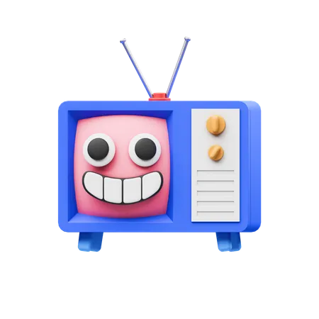 Televisión feliz  3D Icon