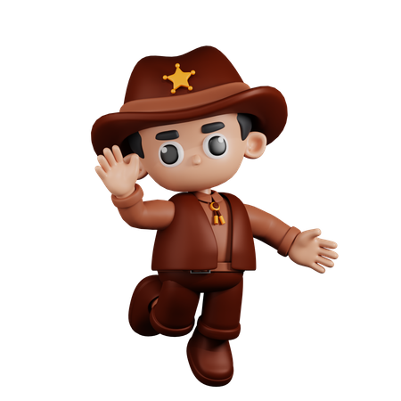 Xerife feliz  3D Illustration